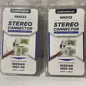 You get TWO! 1984-2008 NISSAN Scosche Stereo Connector Wiring Harness NN032 WB22